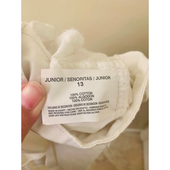 LEI Tatum High Rise Women's Junior White Button Down Shorts, Size 13 - Picture 8 of 10